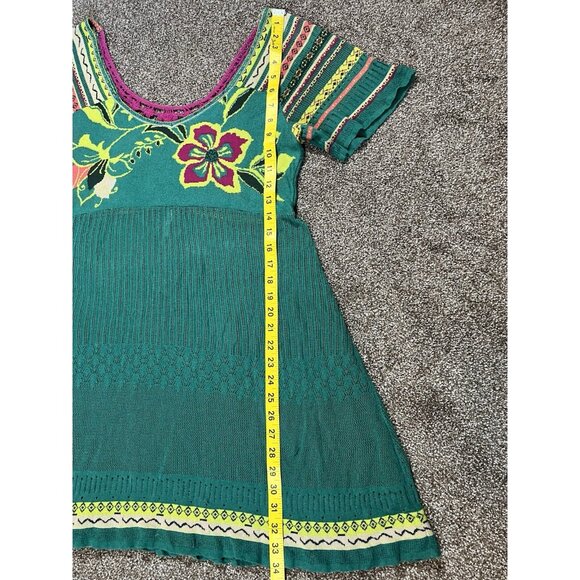 Ivko Women’s Mini dress sundress  size 42 cotton floral Short Sleeves Crochet - Picture 6 of 8